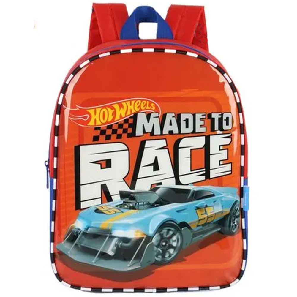 Mini Mochila Infantil Escolar Creche Hot Wheels Corrida
