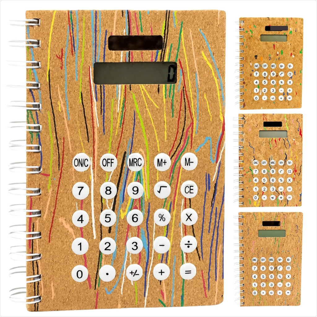 Agenda Escolar com Calculadora Embutida Madeira
