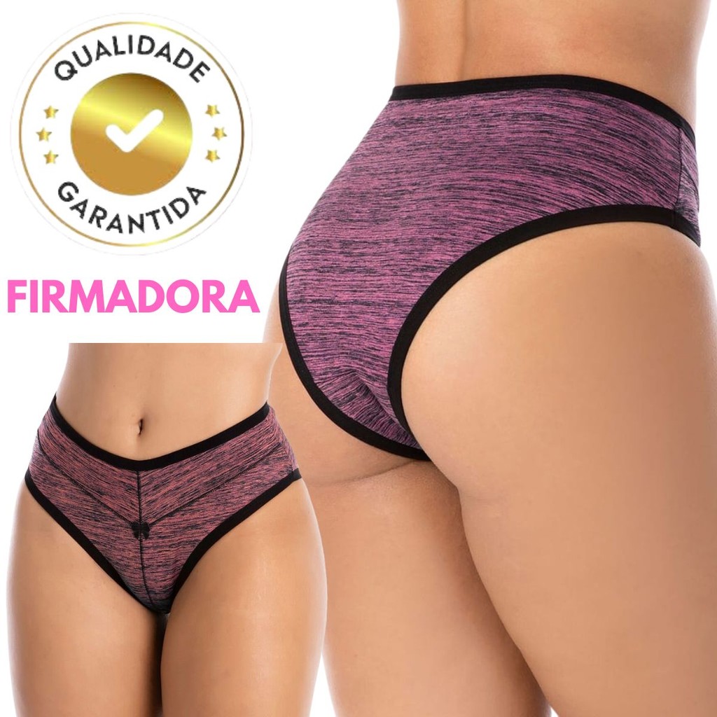Kit Calcinhas Firmadora Cós Alto Lateral Larga Suplex - Firma Normal em Oferta na Shopee