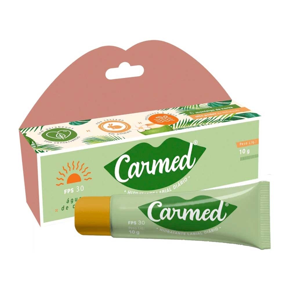Hidratante Labial Diário com Proteção Solar 30 - Cimed Carmed | 10g | Disponível em 2 Sabores em Oferta na Shopee