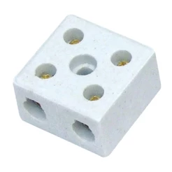 Conector Porcelana Tripolar Foxlux 10mm Alta Temperatura Chuveiro Elétrico Kit 2 unidades
