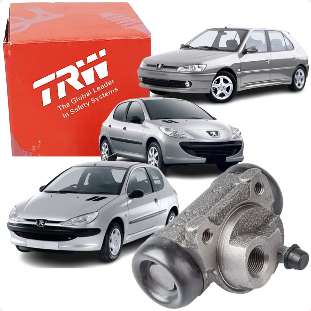 Cilindro Roda Traseiro Direito Peugeot 206 207 306 2000 2001 2002 2003 2004 2005 2006 2007 a 2016