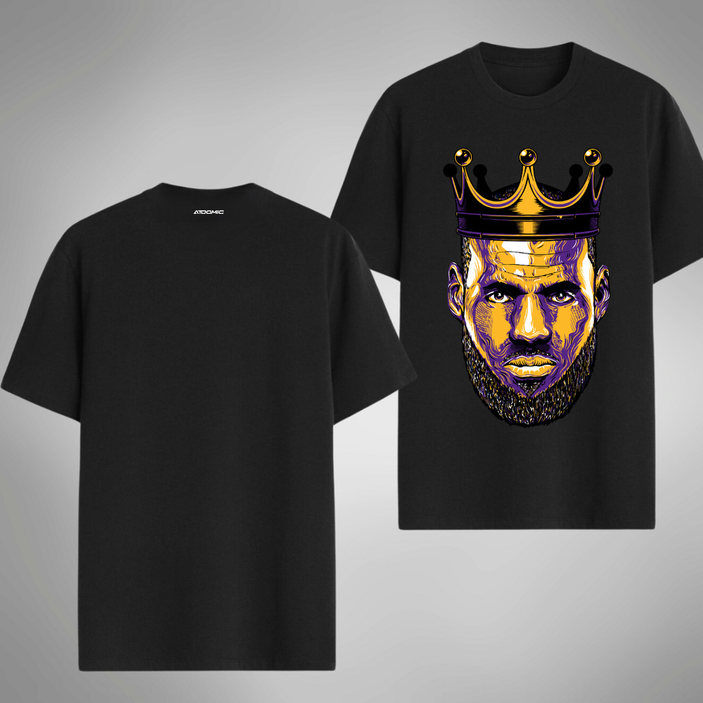 Camisa Masculina 100% Algodão Premium Casual Algodão 30.1 NBA 09 Camiseta Estampa NBA Atoomic KING