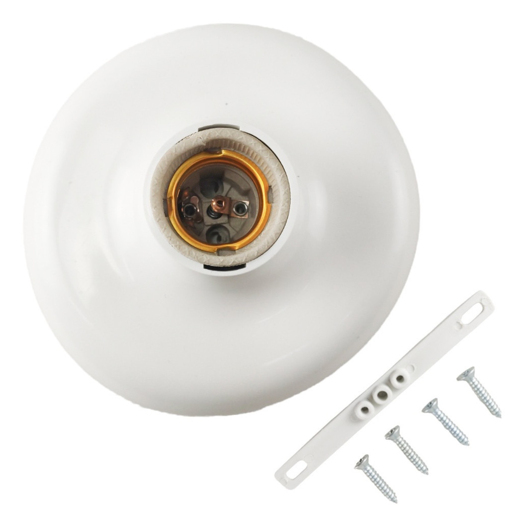 Plafon 01 Unidade Soquete E27 Branco Bivolt Plafonier Redondo Luminaria Bocal de Teto