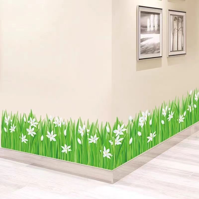Auto-adesivo rodapé grama verde adesivo à prova dwaterproof água cintura rodapé canto sala de estar quarto decoração da