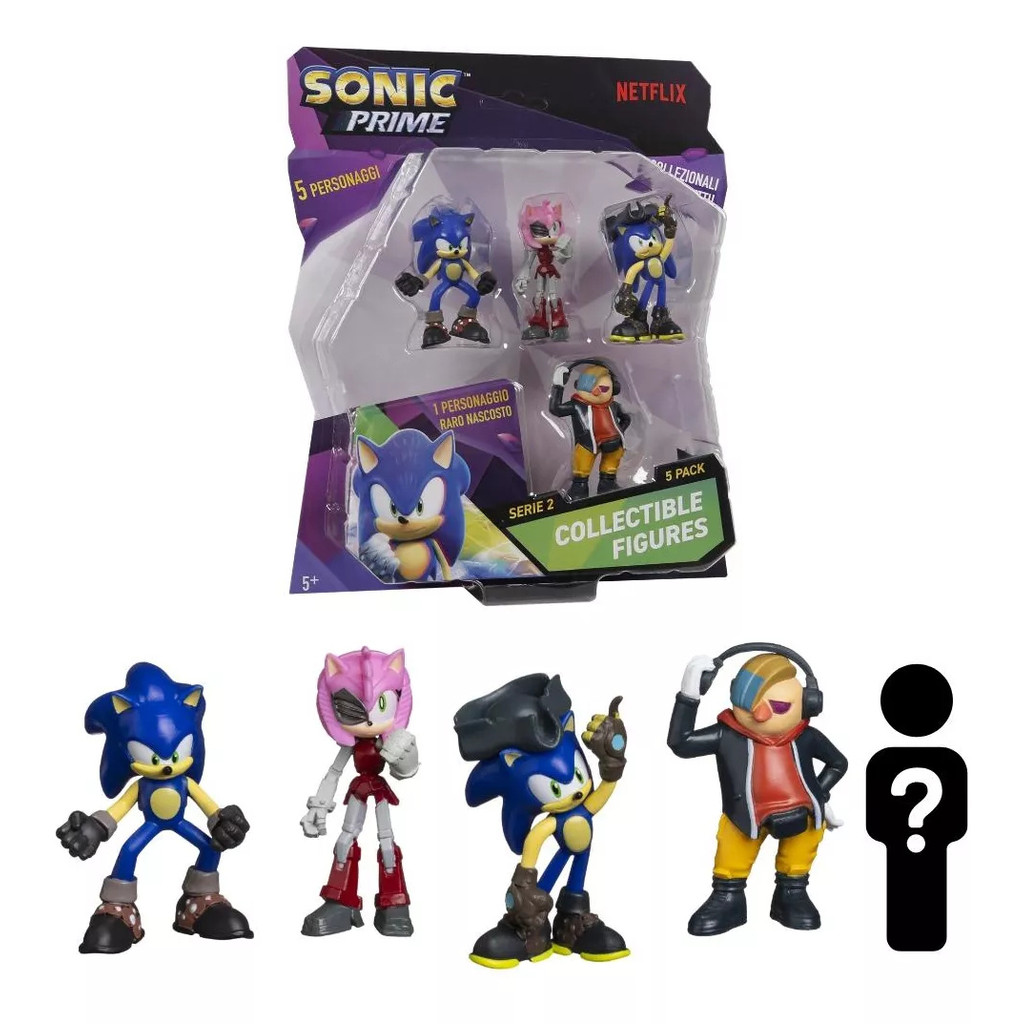 Sonic Kit 5 Bonecos 7cm Sonic, Rose, Sonic Pirata e Dr Don't