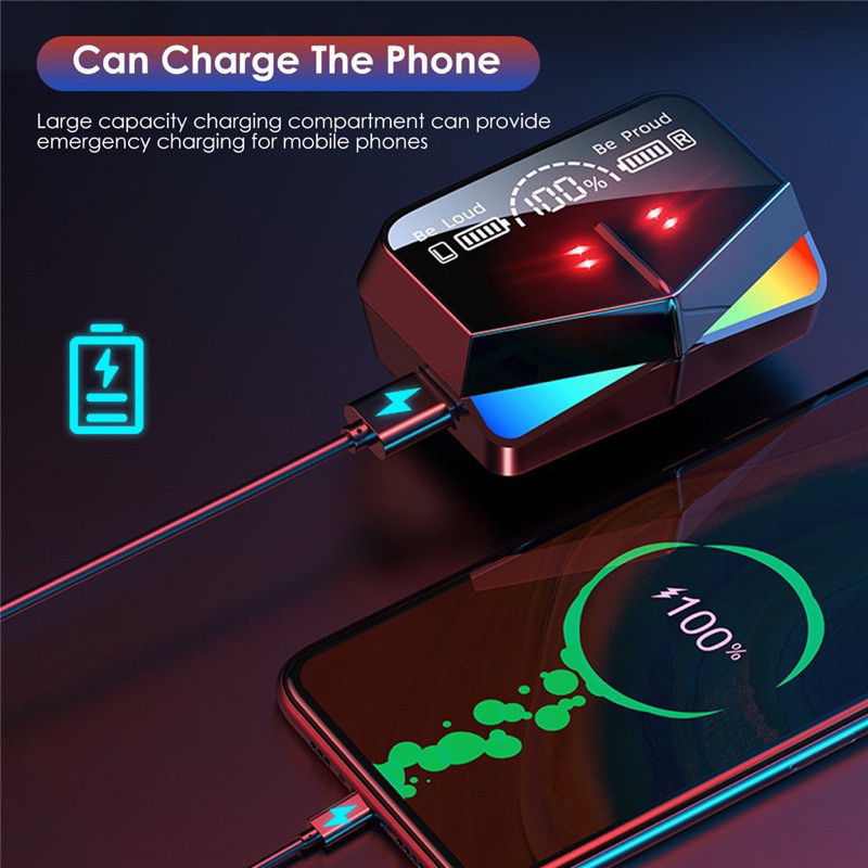 Fone de ouvido estéreo sem fio Bluetooth M28/E6S com função de toque com cancelamento de ruído à prova d'água