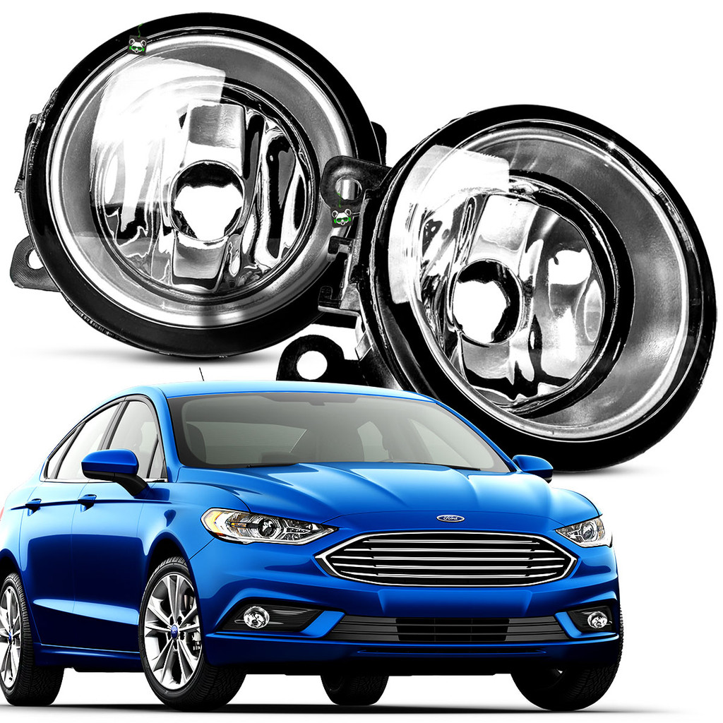 Par Farol Auxiliar Milha Lente Vidro Aro Prata Fusion 2013 2014 2015 2016 2017 2018 2019 2020 - Automobiles