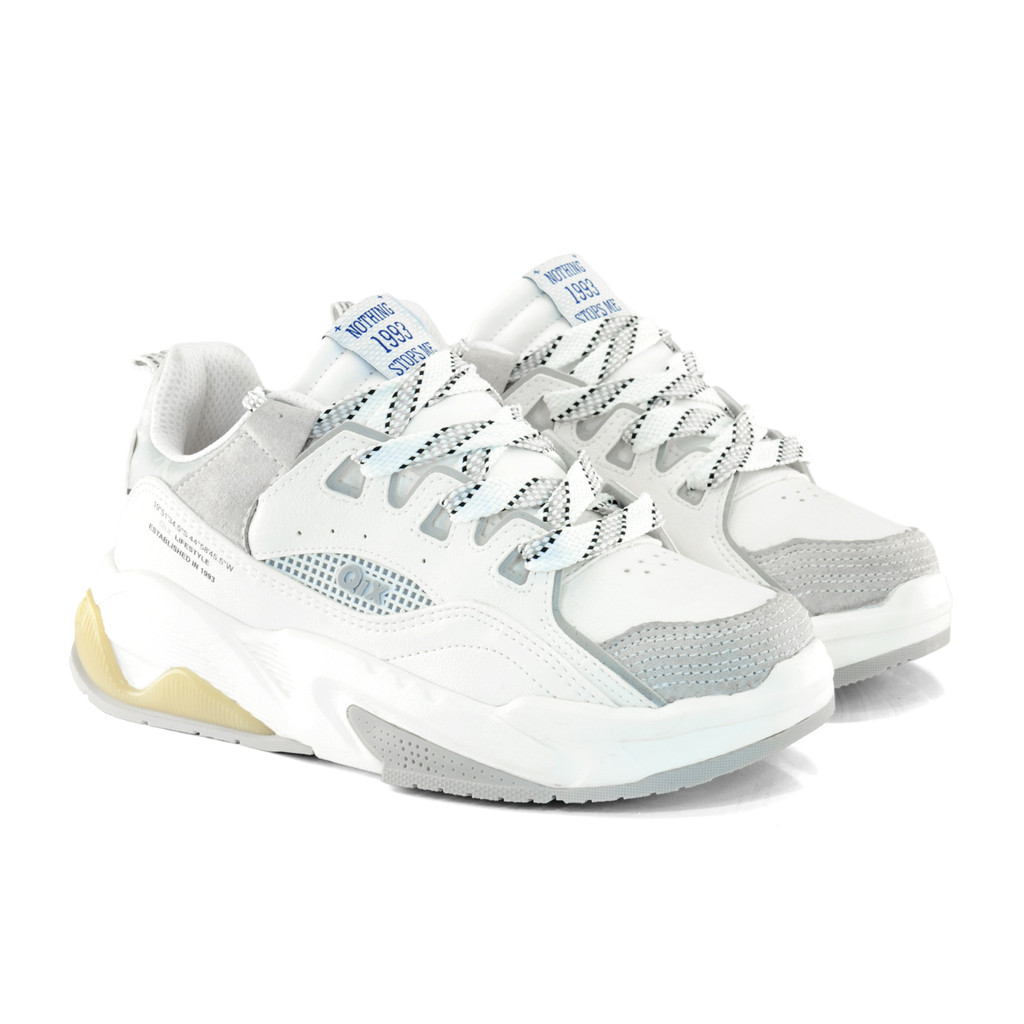 Imagem Tênis QIX Missy Feat Urban Original Confortavel Branco e Cinza Feminino
