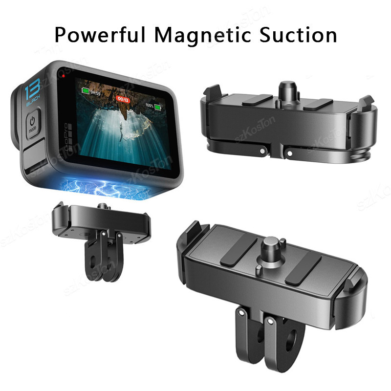 Base Magnética De Liberação Rápida De Metal Para GoPro 13 Dobrável Sucção Dura Fixa Fivela Tripé Adaptador Hero 13 Acess