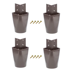 Kit 4 Pé Armário Roupeiro Guarda Roupa Canto 7cm Marrom