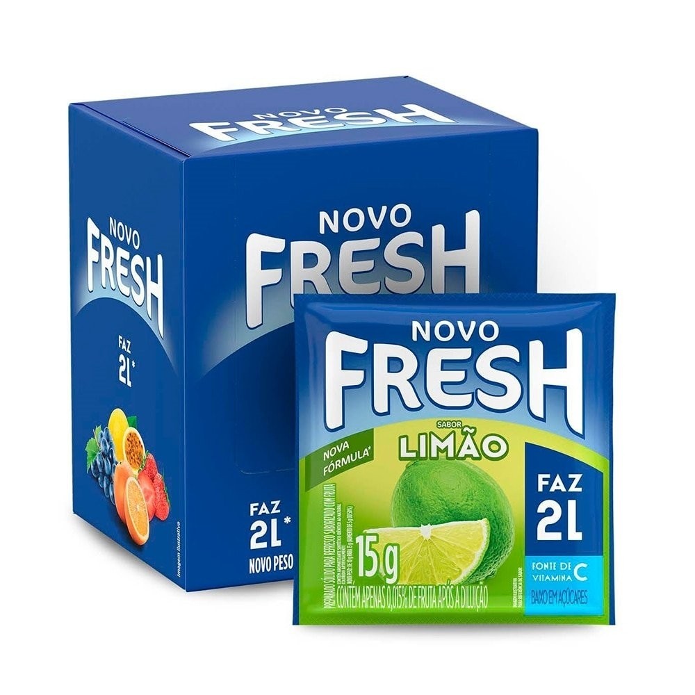 Refresco em Pó Fresh Limão 15g Display com 15 Unidades em Oferta na Shopee