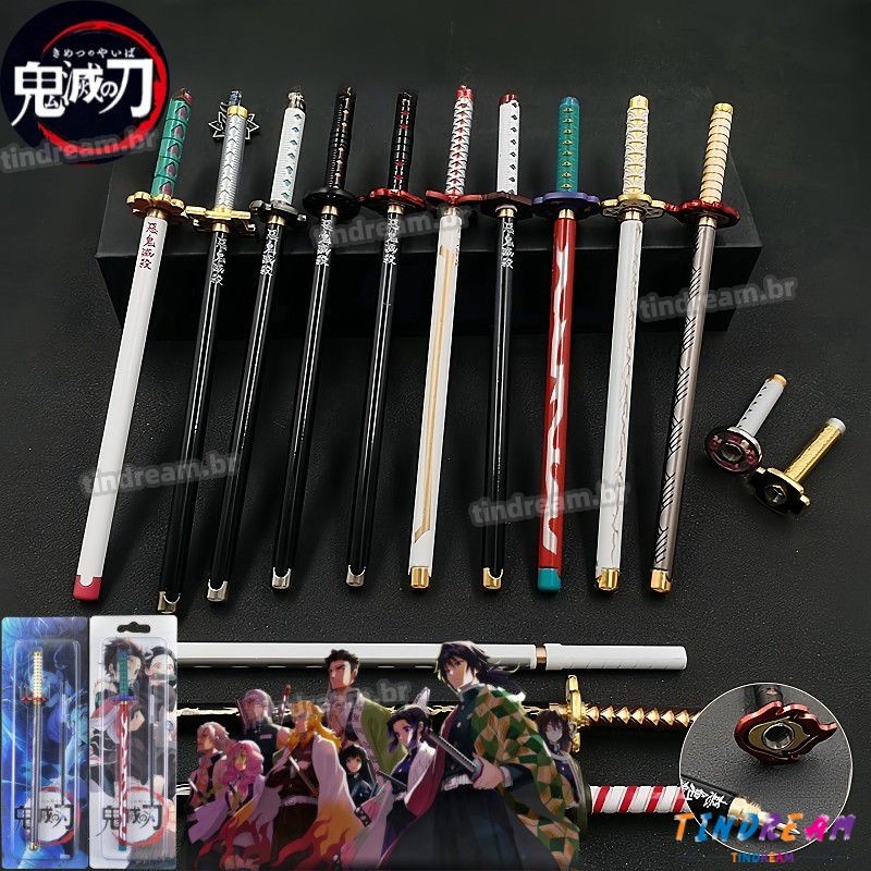20cm Anime Demon Slayer Sword Model Gel Pen Kimetsu No Yaiba Tanjirou Stationery Black Refill Cosplay Prop Student