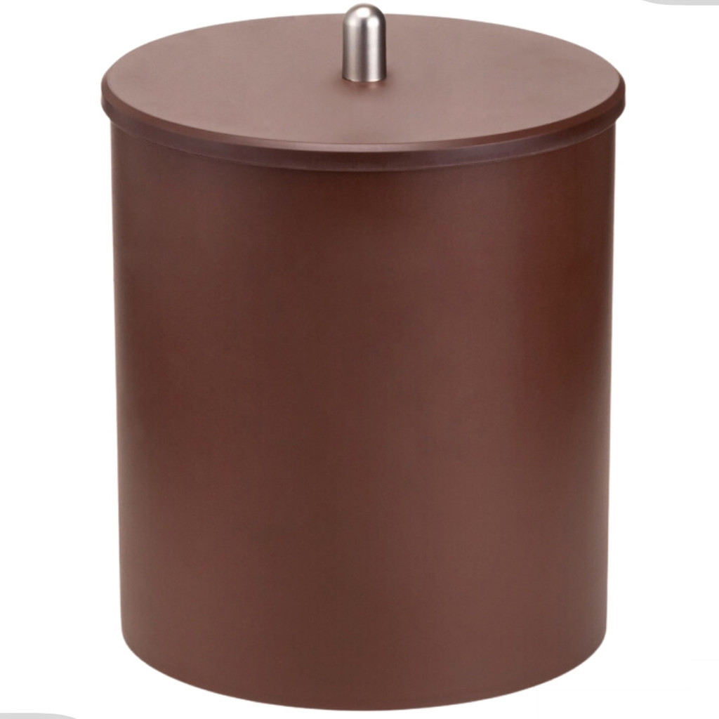 Lixeira Cesto de Lixo Multiuso Banheiro Escritório Cozinha Pia com Tampa 5 litros Marrom Arthi