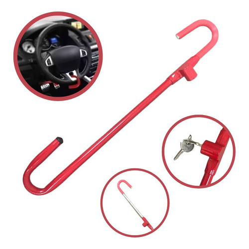 Trava Carneiro Antifurto Pedal E Volante De Aço Para Carro em Oferta na Shopee