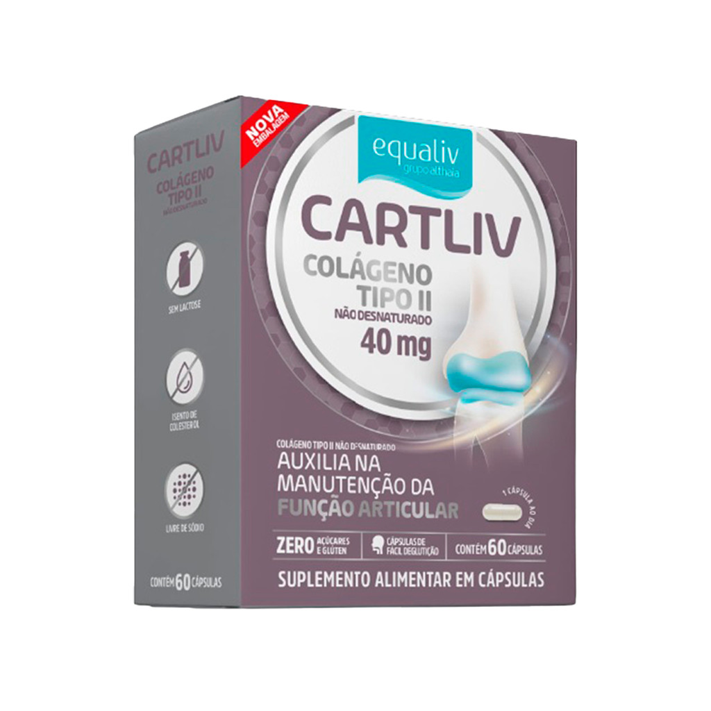 Cartiliv - Colageno Tipo 2 60 Capsulas - Equaliv em Oferta na Shopee