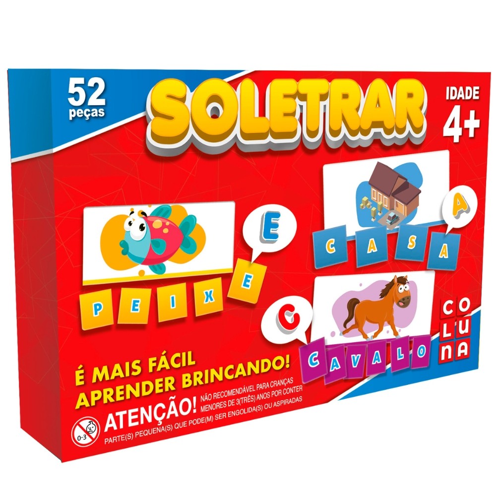 JOGO SOLETRAR 52 PEÇAS COLUNA APRENDER PALAVRA FRASE LETRA CRIANÇA BRINQUEDO INFANTIL FORMAR PALAVRA em Oferta na Shopee