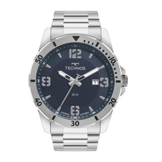 Relógio Masculino Technos Analógico Prata Militar 2115MYN/1A Calendário em Oferta na Shopee