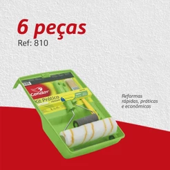 Kit Pintura Casa Parede Rolo Lã Anti Respingo Pincel E Bandeja 5 e 6 Peças Condor