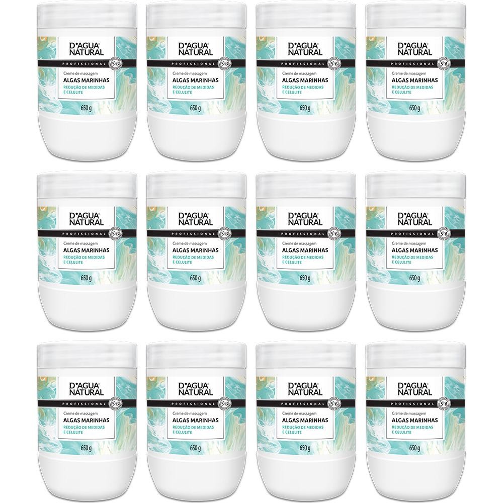 Imagem Kit 12 Potes Creme de Massagem Dagua Natural Algas Marinhas 650g Redução de Medidas e Celulite