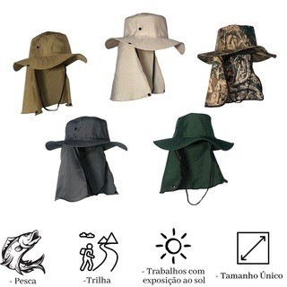 Chapéu Pescador Australiano Boné Pesca Proteção Pescoço Sol Chapéu Pescador Camping Australiano
