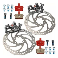 Kit Freio Disco Absolute Bike Mecânico Disco Pinça Rotor 160 Completo Dianteiro e Traseiro