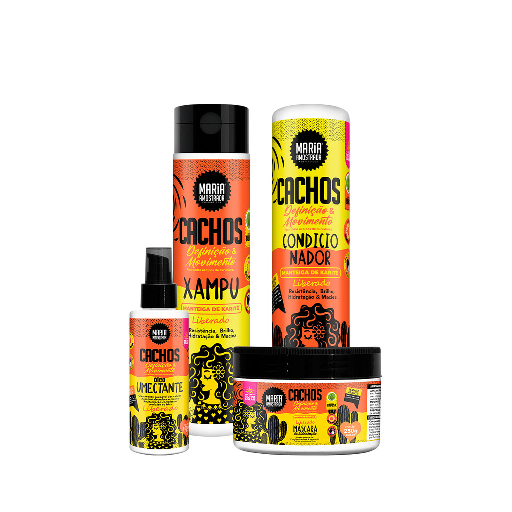 KIT DEFINIÇÃO E UMECTAÇÃO DE CACHOS MARIA AMOSTRADA - CACHEADOS TODAS CURVATURAS