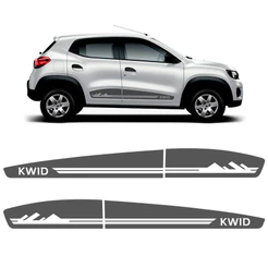 Faixa Lateral Renault Kwid Life Zen Montanha Adesivo Grafite
