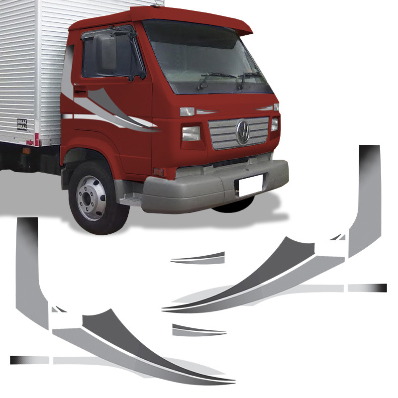 Faixas Caminhão Volkswagen 2001/ 9-150 13-180 Adesivo Cinza em Oferta na Shopee