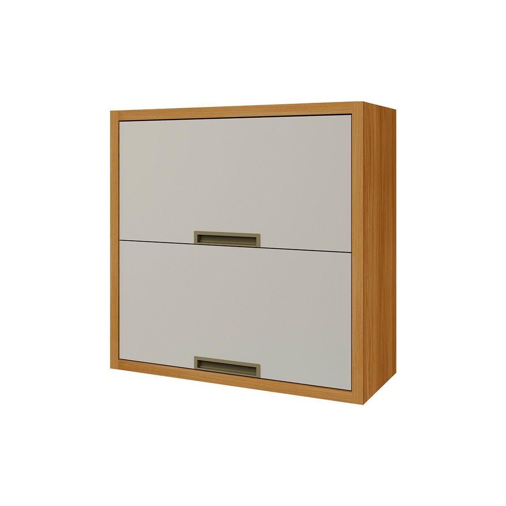 Armário Aéreo p/ Cozinha Imperatriz c/ 2 Portas Basculante 80cm Freijo/Off White - Nesher em Oferta na Shopee