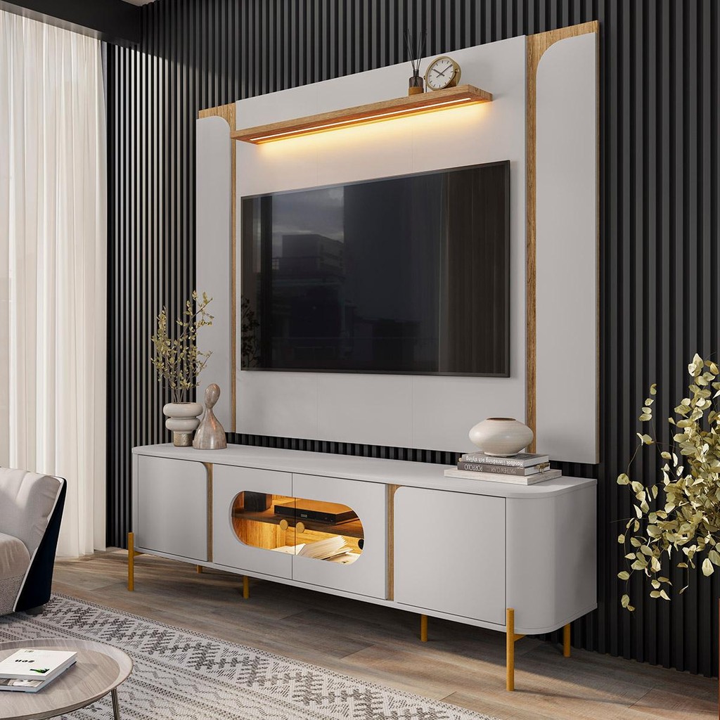 Conjunto de Painel Maresias com Rack Juquehy Para TV até 75"