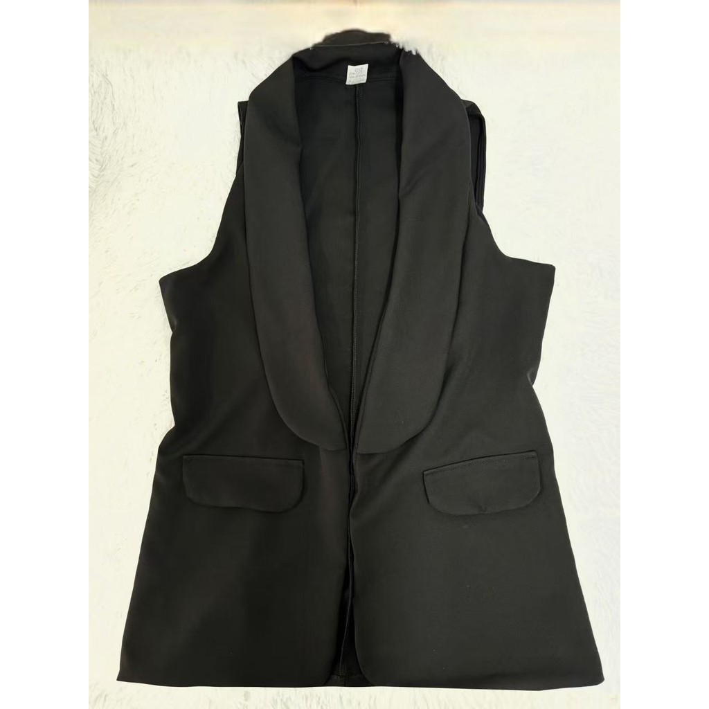 Blazer Colete longada Casual Feminina com colarinho aba