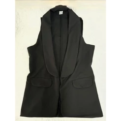Blazer Colete longada Casual Feminina com colarinho aba