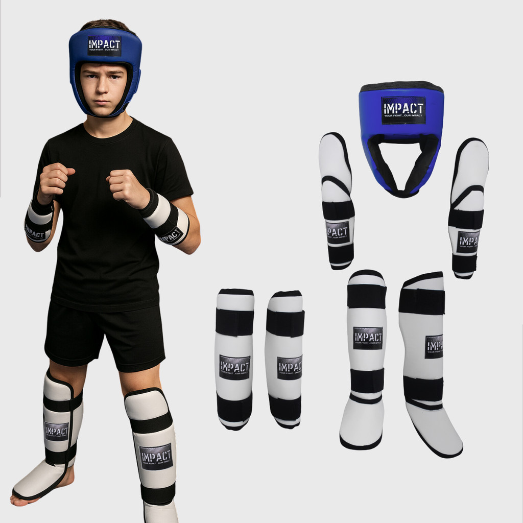 Kit Taekwondo Infantil Juvenil Equipamento De Proteção Luta