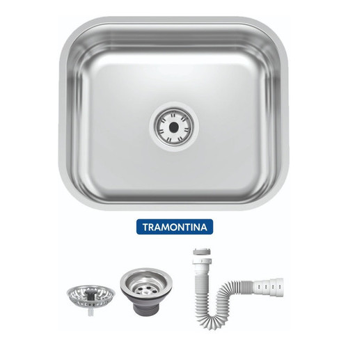 Cuba Tramontina Acetinado 40x34x14 Aço Inox C/válv.+sifão