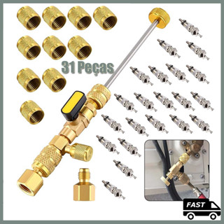 31 peças extrator de válvula de ar condicionado-conjunto completo de cobre/latão + válvula de Backup em Oferta na Shopee