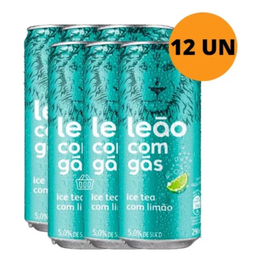 Chá Preto Leão Com Gás Sabor Limão - Kit 12 Un