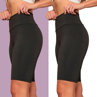 KIT 2 bermuda Ciclista Legging Feminino Suplex Cintura Alta Academia Ciclismo Zero Transparência em Oferta na Shopee