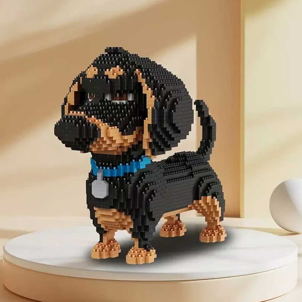 Building Blocks Set Dog Model Dachshund Animal Figure Puppy Toy em Oferta na Shopee