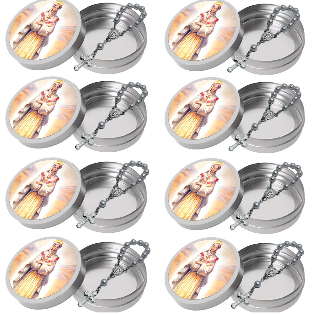 10 Latinha 10 Mini Terço Nossa Senhora Salete Lembrancinha