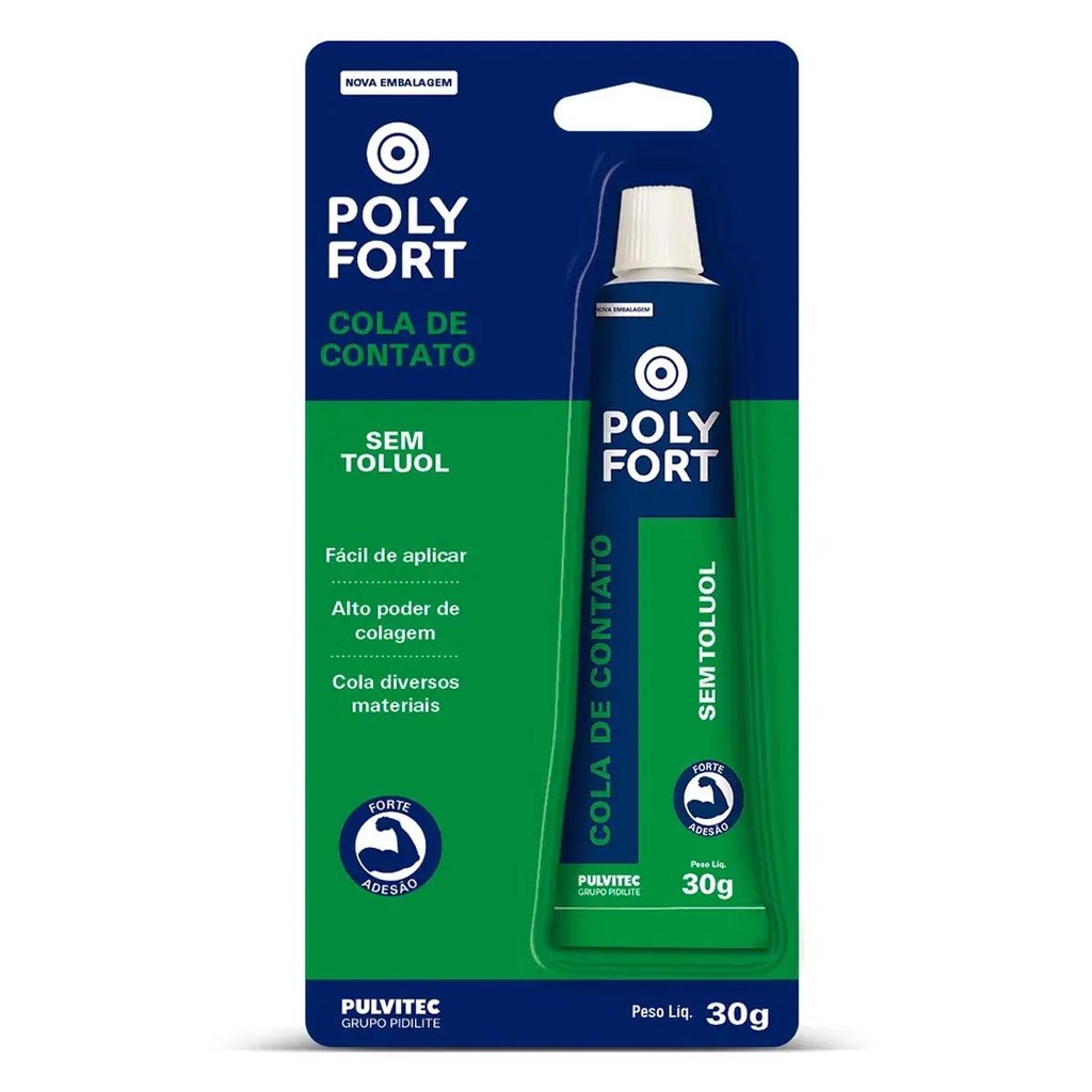 Cola de Contato Sem Toluol Polyfort 30g (TA013) - Pulvitec em Oferta na Shopee
