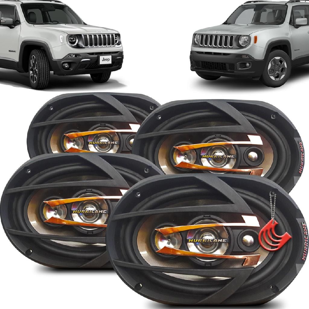 Kit Alto Falantes Dianteiros Traseiros Jeep Renegade - Hurricane Platino Quadriaxial 6x9 1200w em Oferta na Shopee