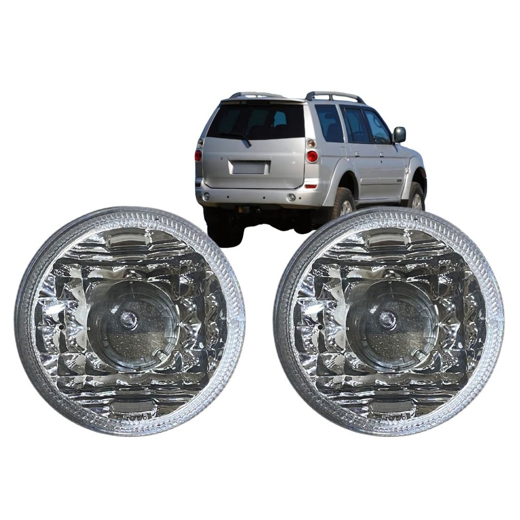 Par Lanterna Traseira Pisca Para Mitsubishi L200 Pajero Sport TR4 Redonda 90mm Cristal em Oferta na Shopee