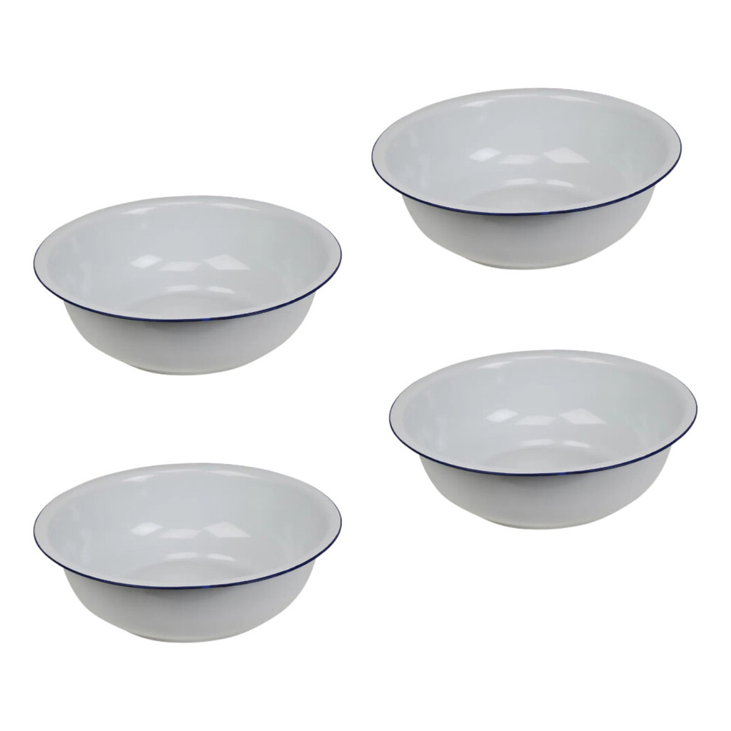 Bacia Esmaltada Ágata Branca Multiuso 3l Kit 4 Unidades