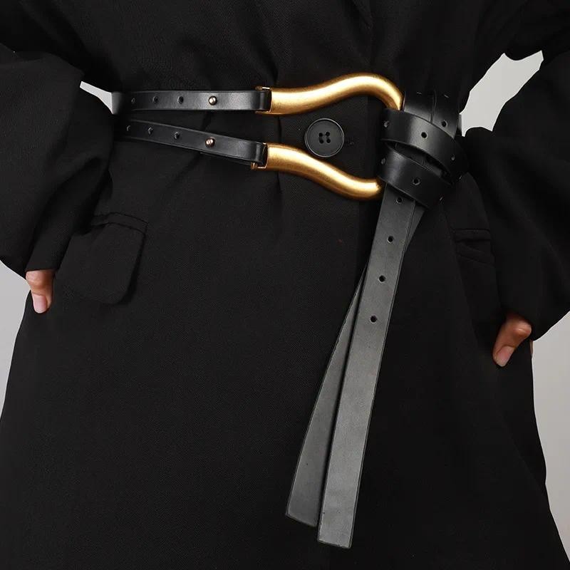 Moda Fivela De Metal Cintos Finos Para Mulheres Cinto Longo Couro Do Plutônio Senhoras Vestido Casaco Terno Decoração Ci em Oferta na Shopee