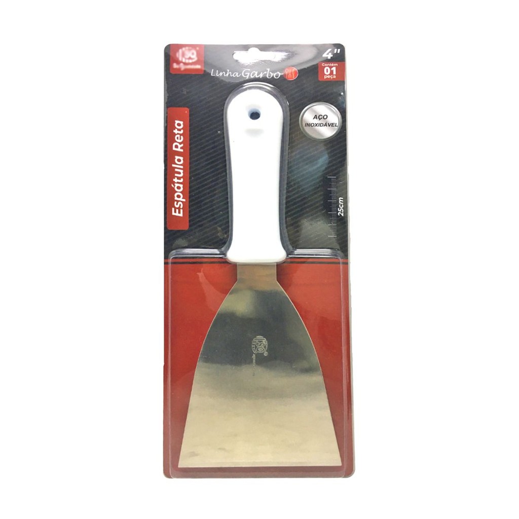 Espatula Reta N4 Aço Inox Lanche Chapeiro E Cozinha Unidade