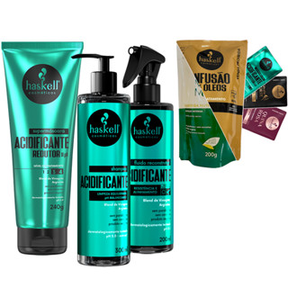Haskell Acidificante Kit Sh 300ml Másc 240gr e Fluido 200ml em Oferta na Shopee