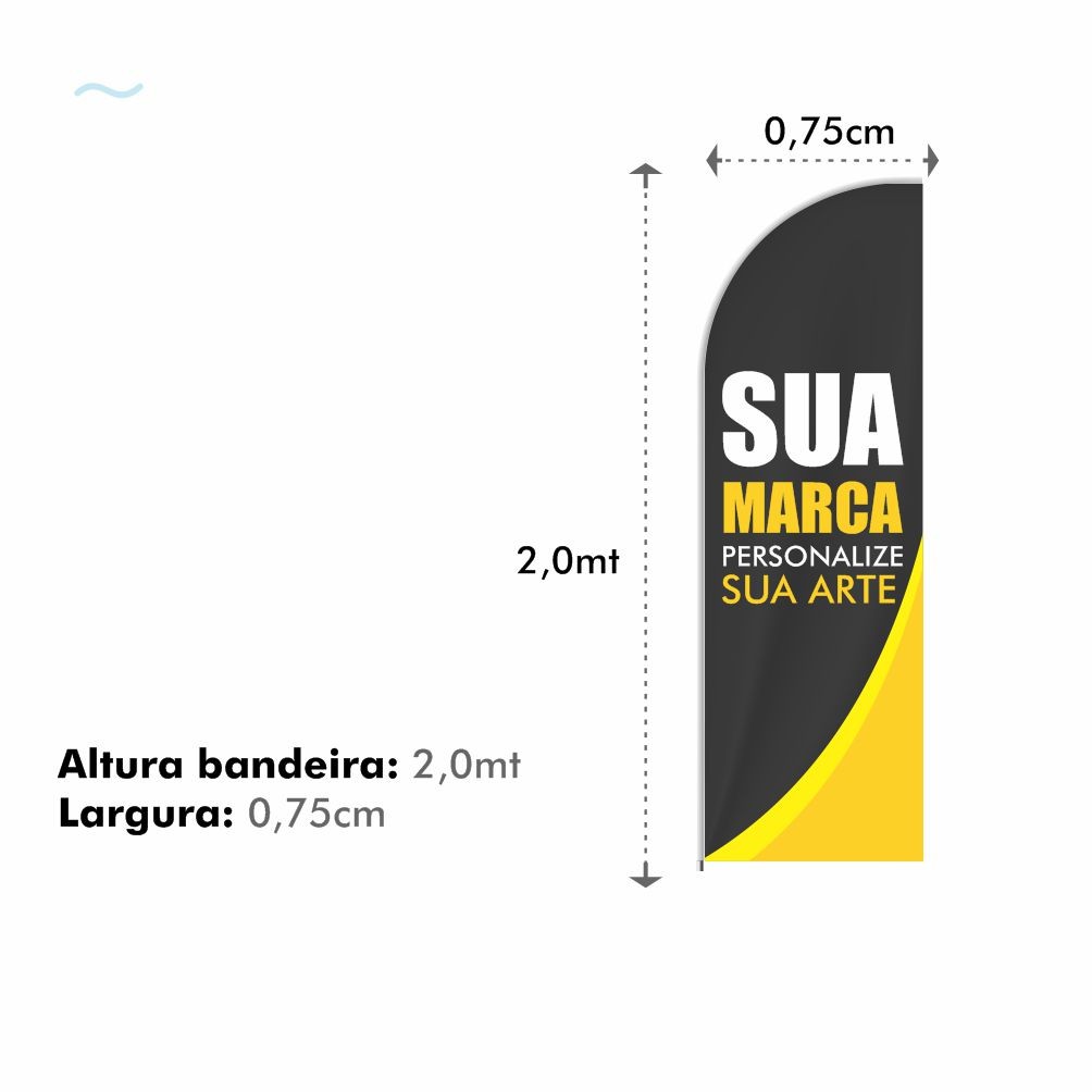 Wind Banner Personalizado Somente Tecido 2,15m Dupla Face