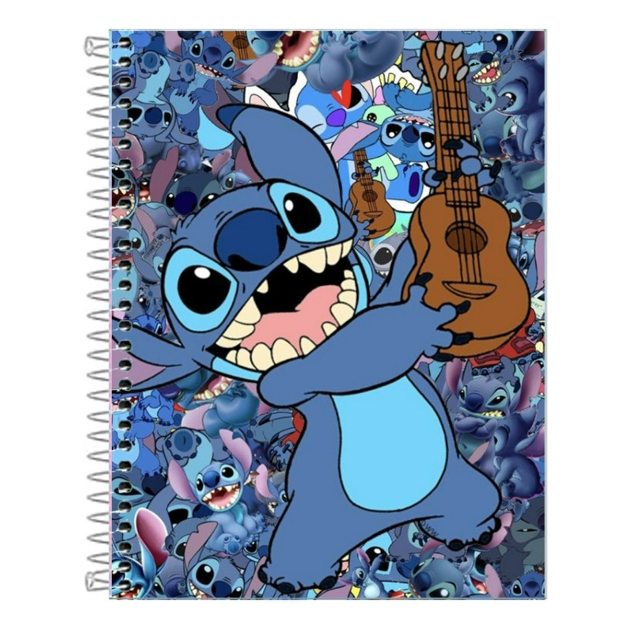 Caderno   Stitch  Capa Dura 10 Matérias 160fls em Oferta na Shopee