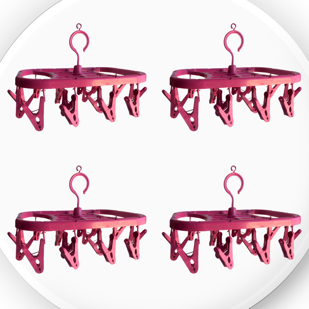 Kit 4 Varal Roupas Íntimas Calcinha Cueca Meias Roupas de Bebê 16 Prendedores cada Varal Apartamento